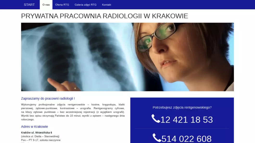 Prywatna Pracownia Radiologii - RTG Kraków - podgląd