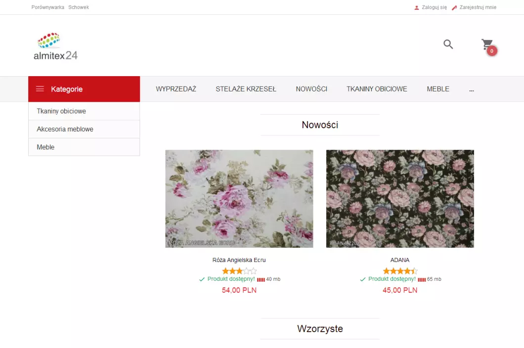 Hurtownia materiałów tapicerskich - Almitex - podgląd